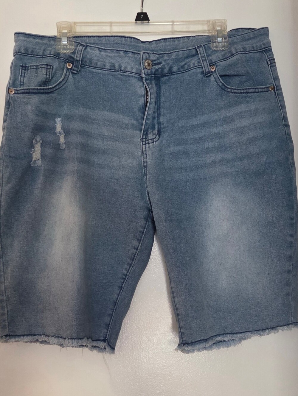 Light Wash Denim Bermuda Shorts
